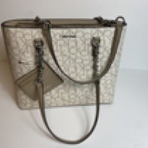 Calvin Klein Women's Small Tote Bag Top Zip Chain Handle BAG